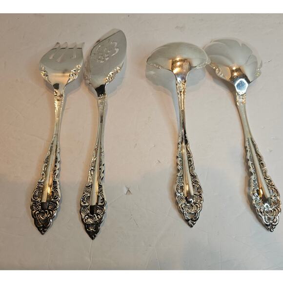 Oneida Community Royal Grandeur Silverplate Flatware 4 Serving pieces VTG lot - Picture 2 of 9
